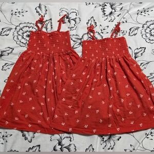 Siblings Match Charming Red Cotton Kids Dresses, IUVAS  Moldova, sizes 2-3 & 4-5